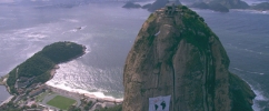 Imagem aérea do bondinho do Pão de Açúcar do Rio de Janeiro